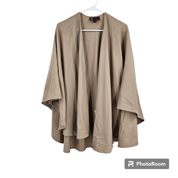 Jimmy Hourihan Molina Shawl Cape Brown Wool Cashmere Open Front NWT One Size - Picture 1 of 5